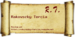 Rakovszky Tercia névjegykártya